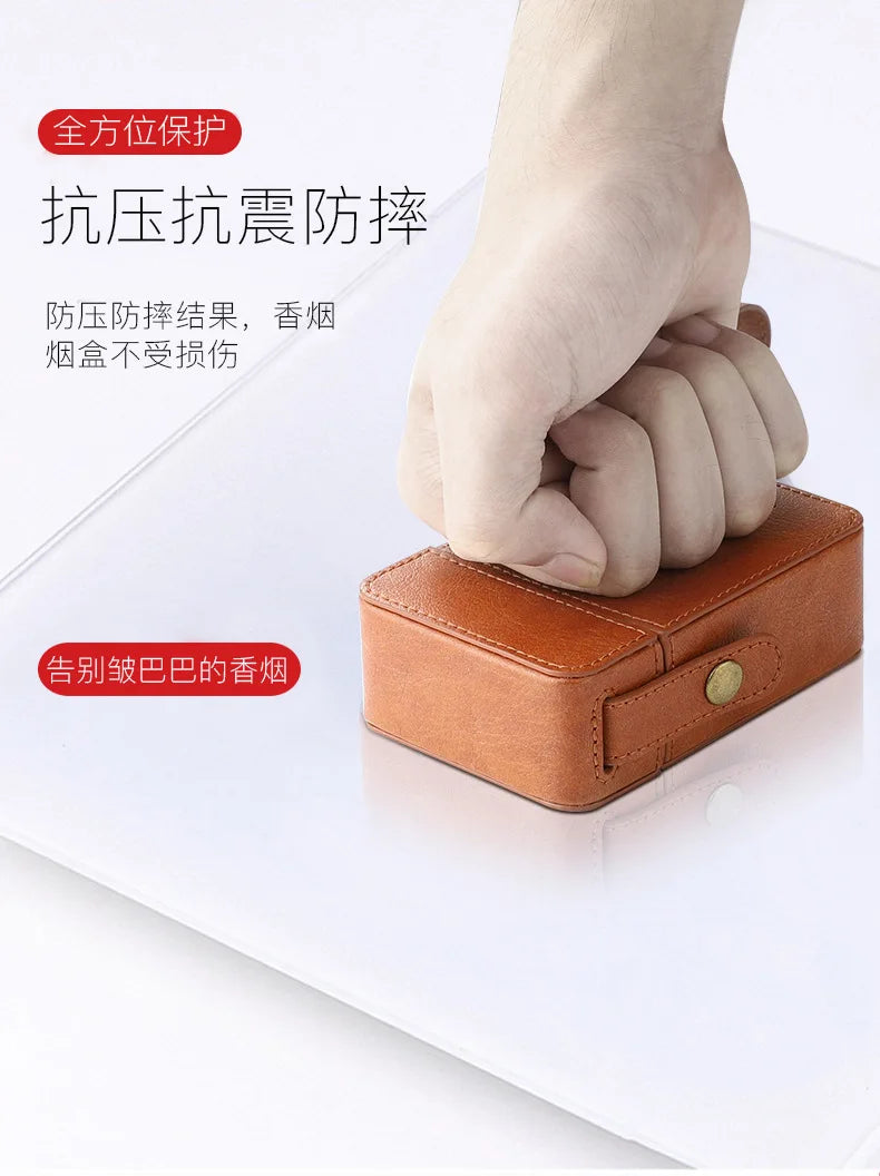 Étui Cigarette Cuir Avec Porte Briquet