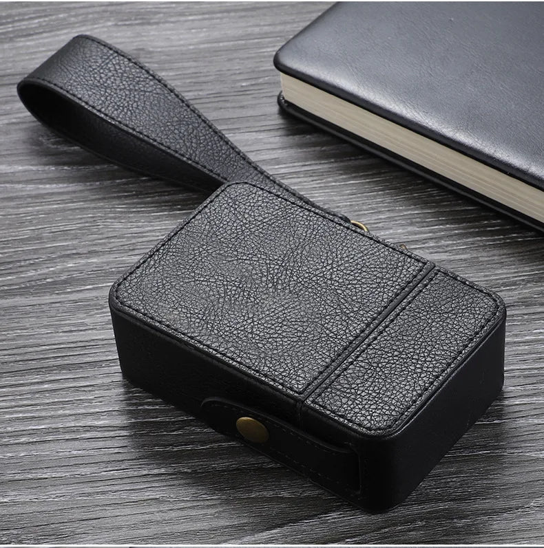 Étui Cigarette Cuir Avec Porte Briquet