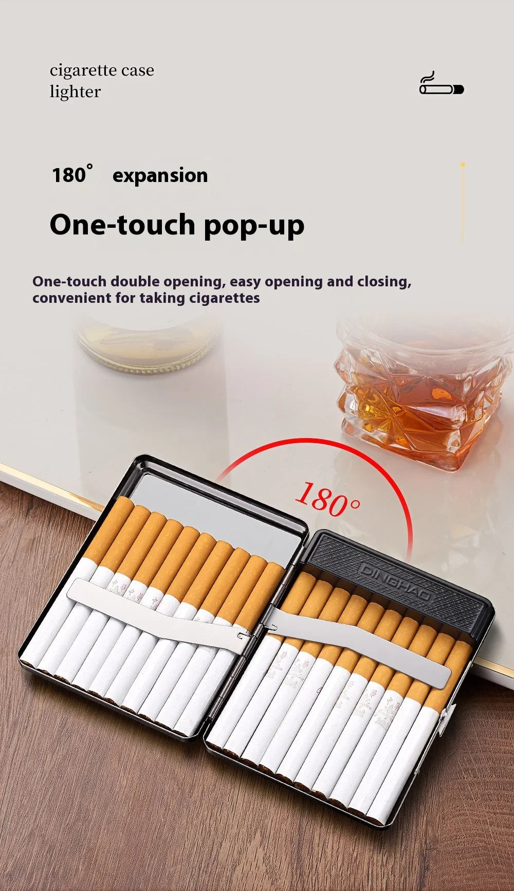 Étui à Cigarette Avec Briquet Incorpore