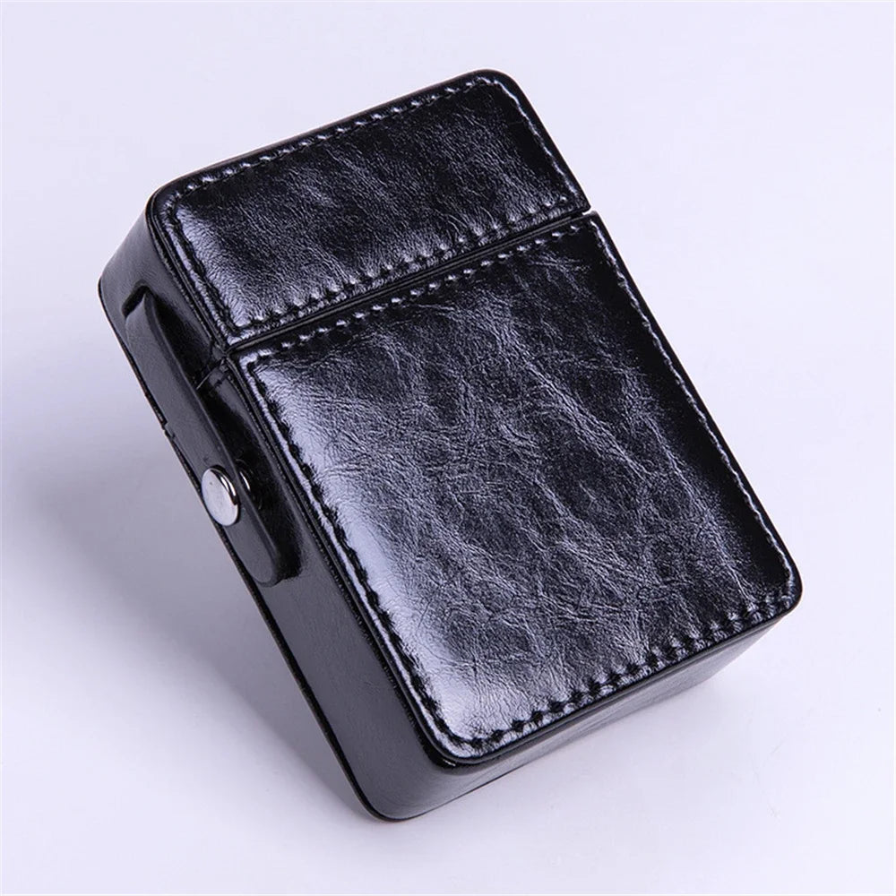 Étui Cigarette Cuir Avec Porte Briquet