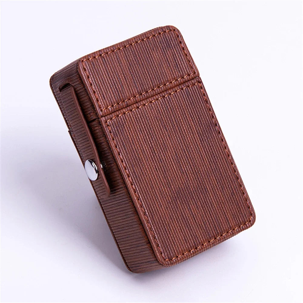 Étui Cigarette Cuir Avec Porte Briquet