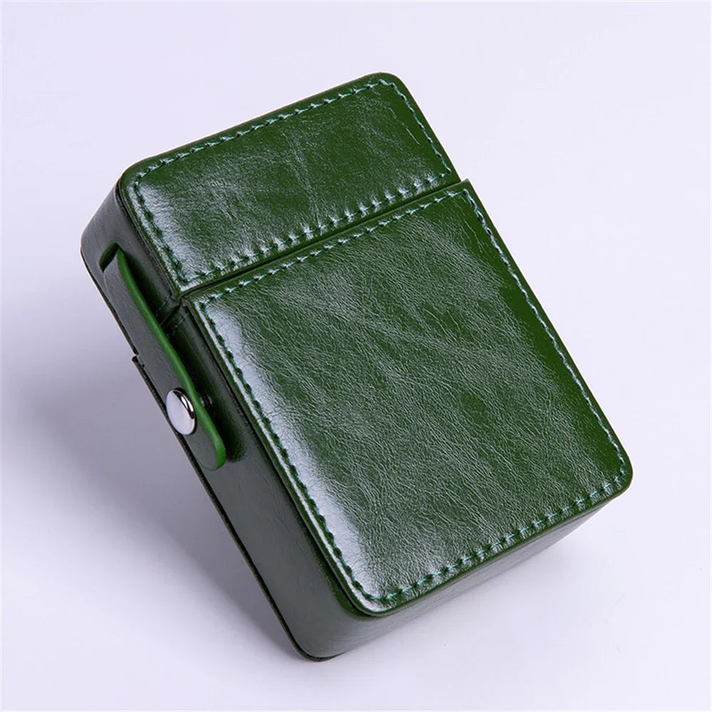 Étui Cigarette Cuir Avec Porte Briquet