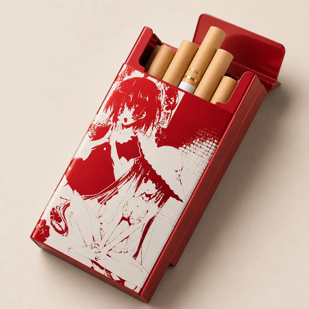 Ancienne Boite Cigarette Noir Et Rouge - Rouge
