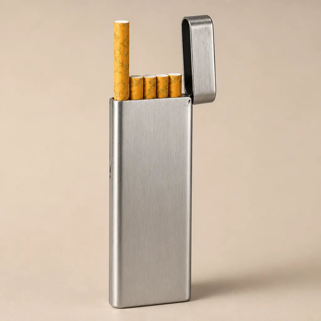 Etui A Cigarette En Metal Decore