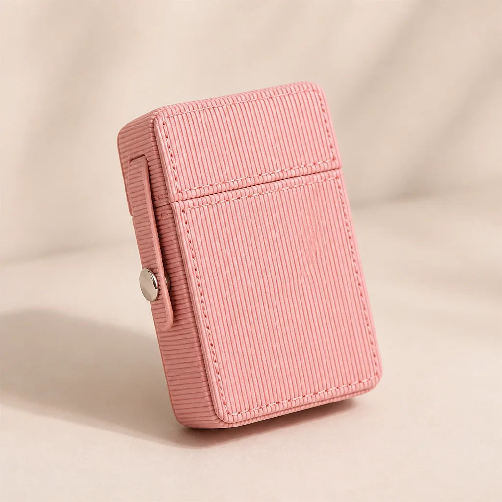 Étui Cigarette Cuir Avec Porte Briquet