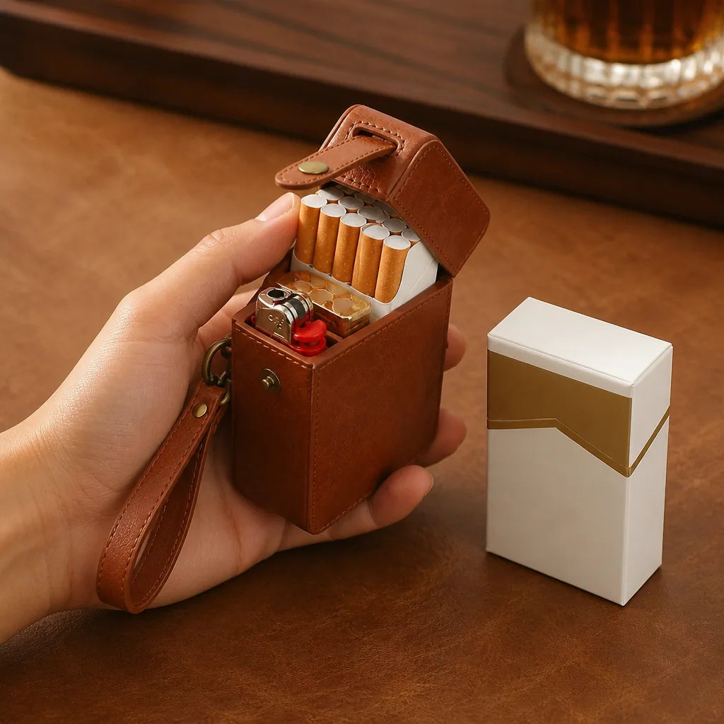 etui-cigarette-cuir-avec-porte-briquet