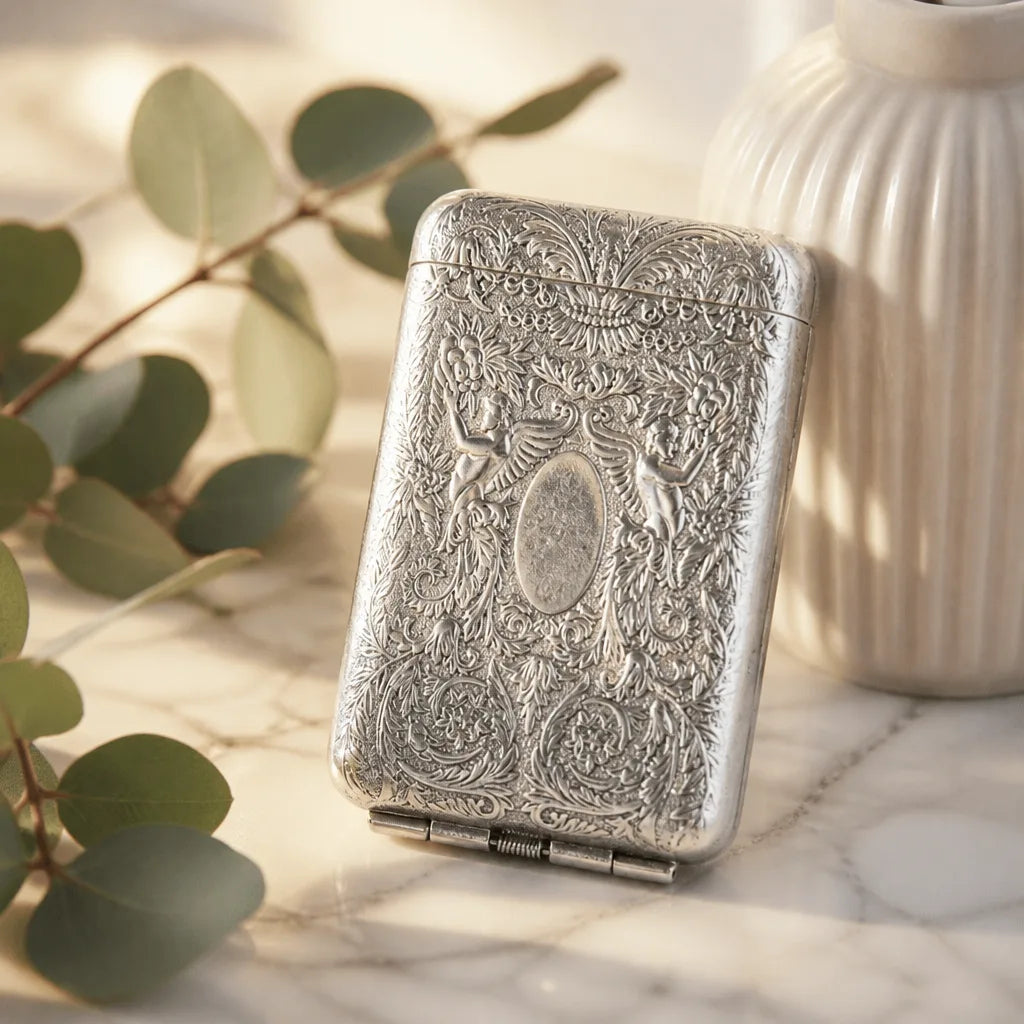 Porte Cigarette Ancien Argent
